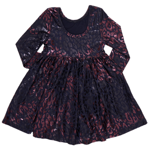 Pink Chicken - Girls Lame Steph Dress - Leopard Spots