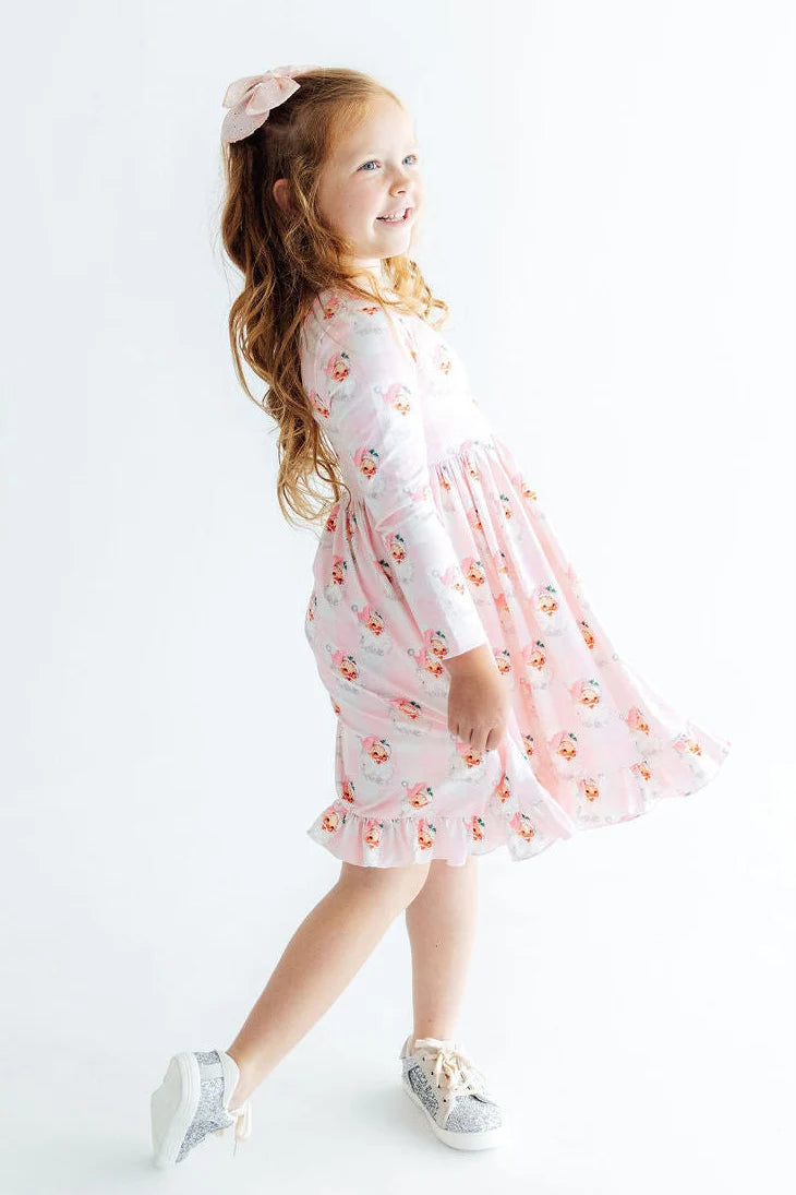Storybook Santa L/S Ruffle Hem Twirl Dress