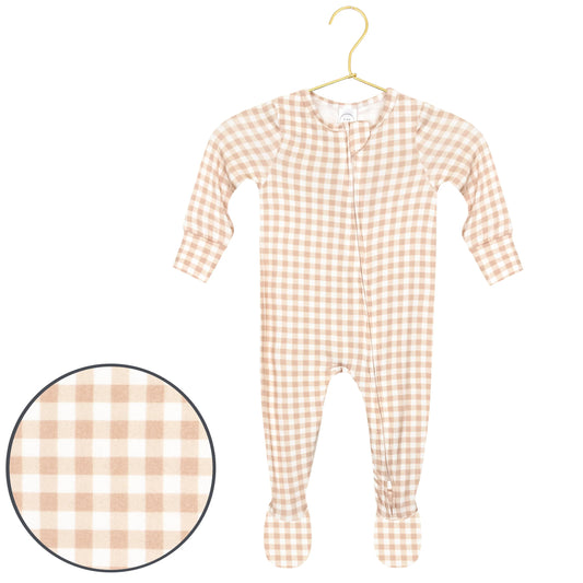 Lou Lou & Co Milo Zipper Footie, soft bubble fabric, baby onesie with front zipper and cozy footed design.