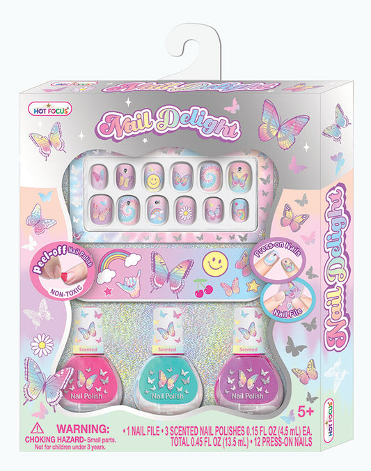 Tie Dye Butterfly Nail Delight