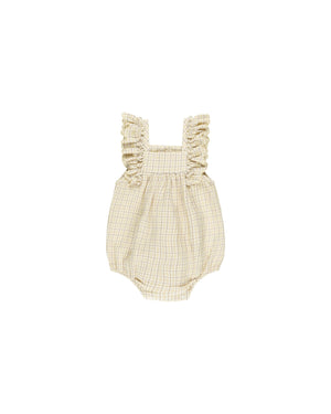 Quincy Mae - Yellow Plaid Maya Romper