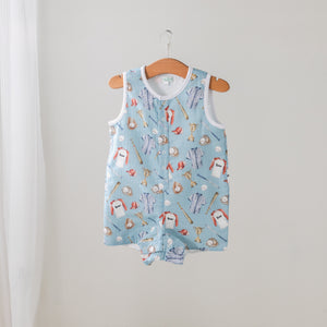 Nola Tawk - Let's Play Ball Organic Muslin Shortall