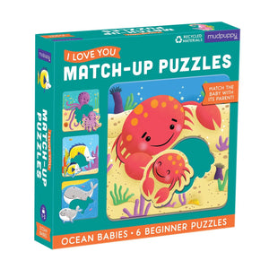 Mudpuppy - Ocean Babies I Love You Match-Up Puzzles