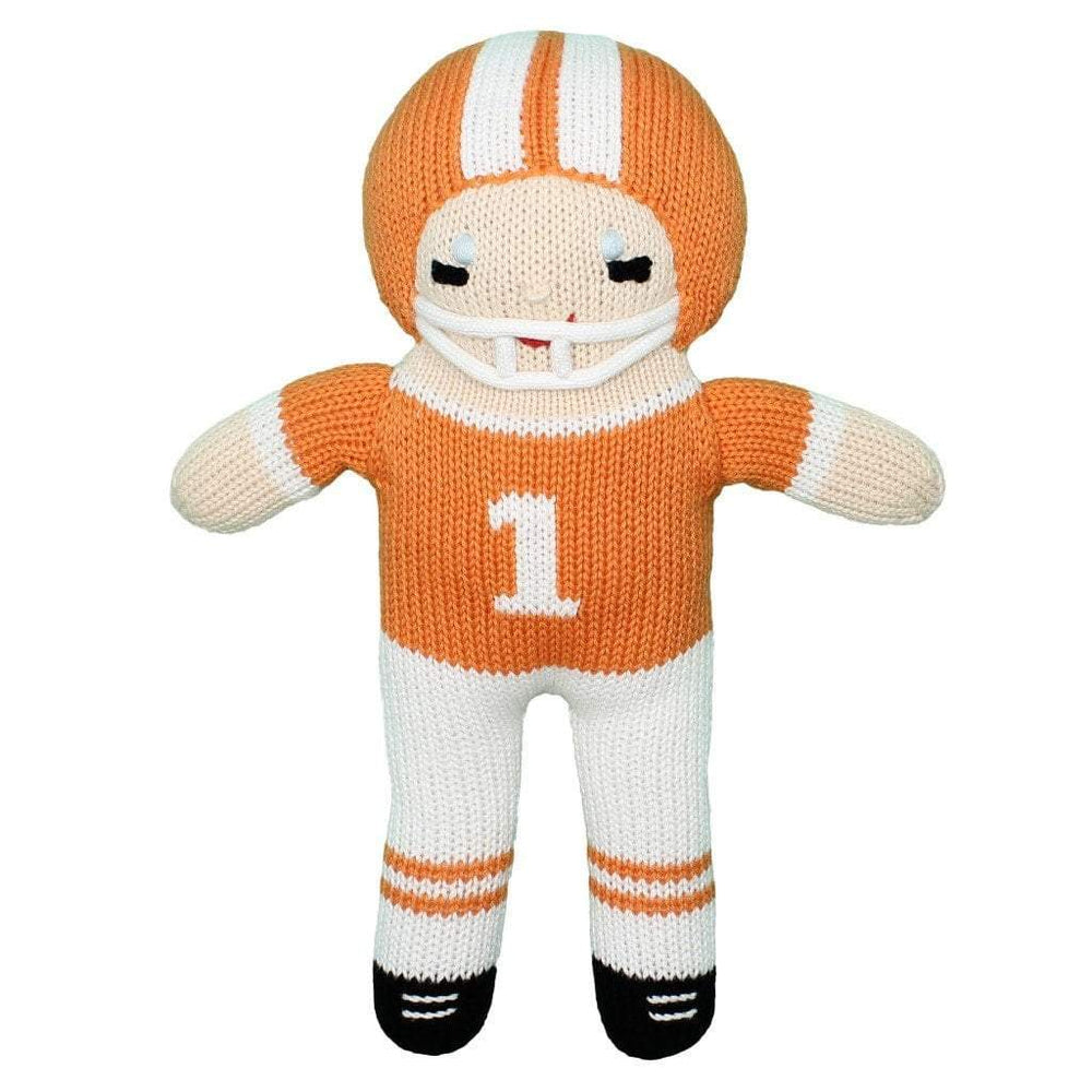 Zubels - Football Player Knit Doll - Orange & White