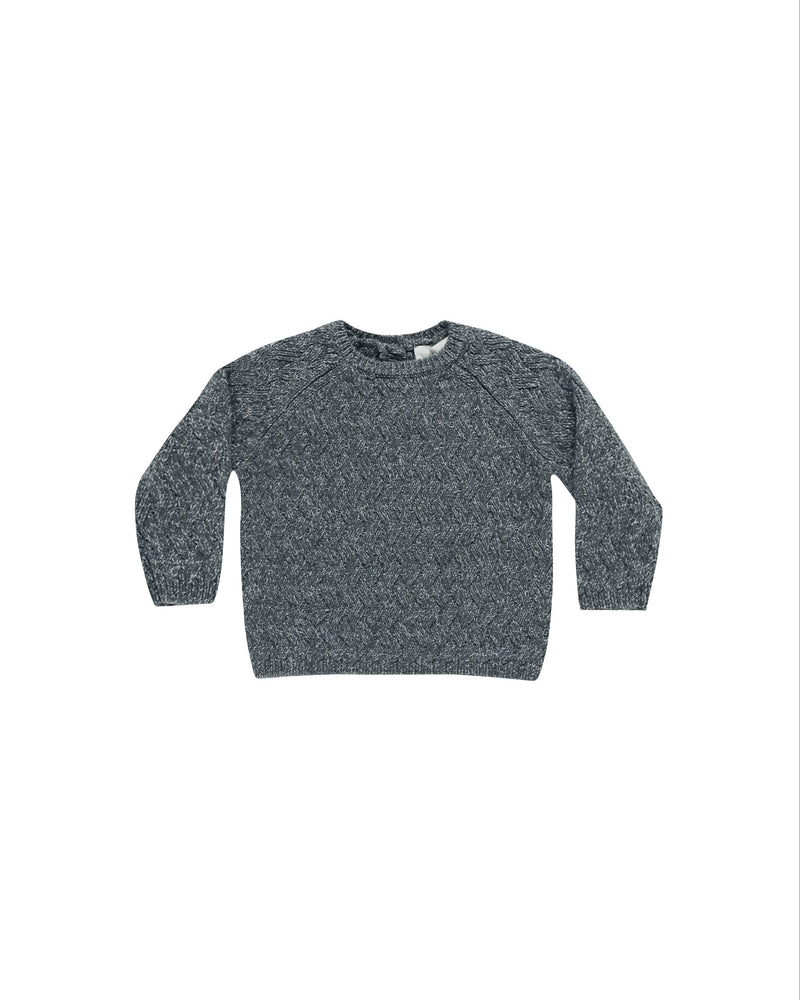 Quincy Mae - Heathered Indigo Knit Sweater