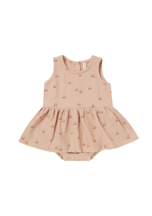 Quincy Mae - Cherries Skirted Tank One Piece