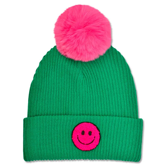 Happy Pom Beanie Hat