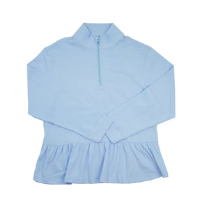 Be Elizabeth James & Lottie - Peplum Knit 1/4 Zip, Light Blue