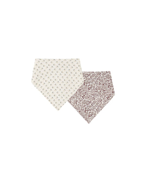 Quincy Mae - French Flora & Mauve Ditsy Bandana Bib