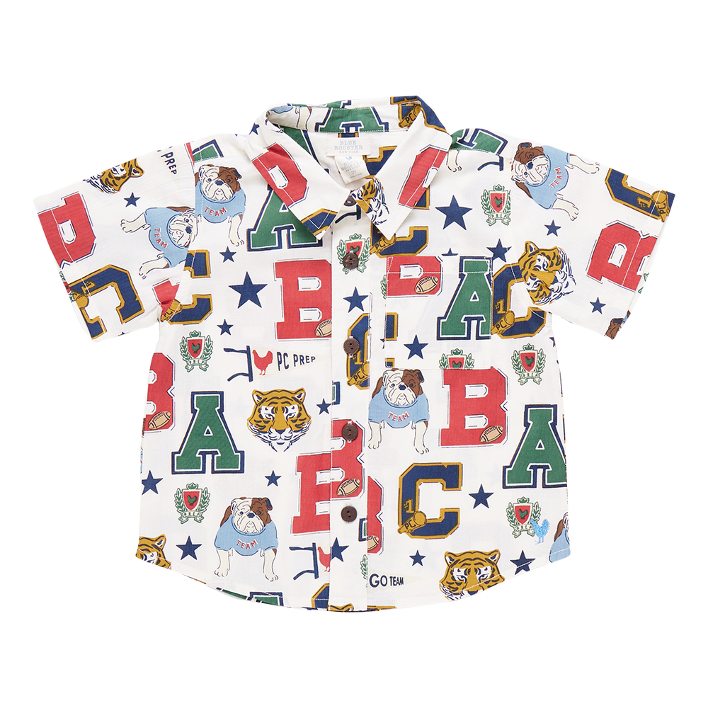 Pink Chicken - Boys Jack Shirt - Varsity Letters