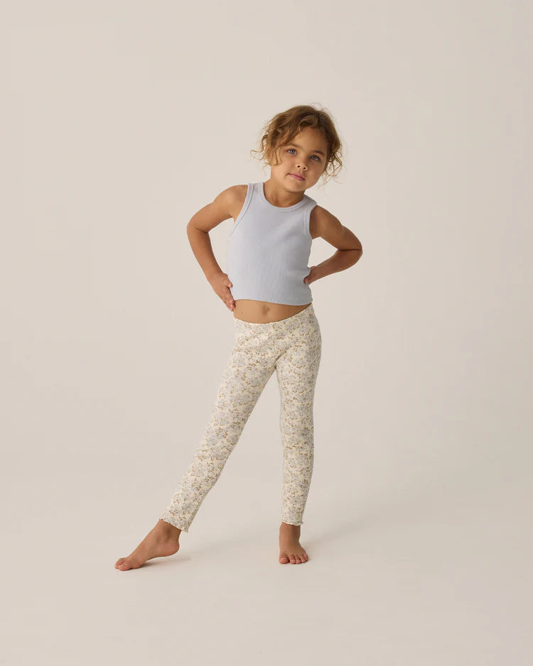 Rylee & Cru - Ribbed Legging Set || Blue Ditsy, Light Blue