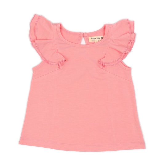 Forever Young - Carnation Pink Flutter Sleeve Top