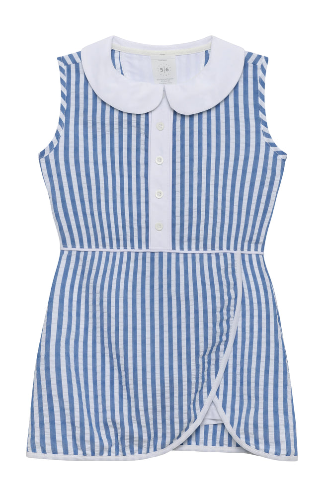 courtside kids - girls seersucker stripe court dress