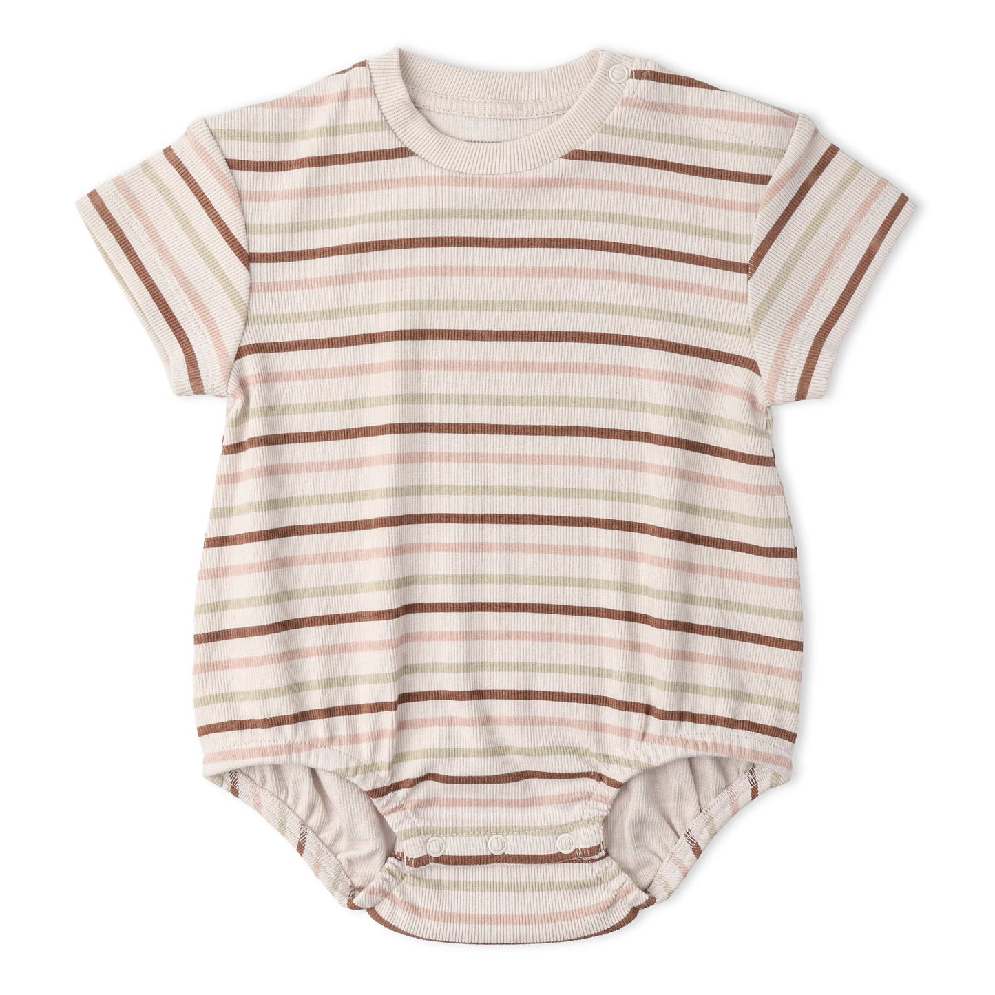 Terra Stripes Organic Short Sleeve Bubble Romper