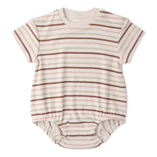 Terra Stripes Organic Short Sleeve Bubble Romper