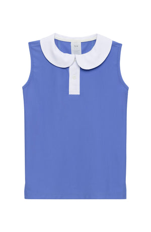 courtside kids - sky blue white girly girl tank