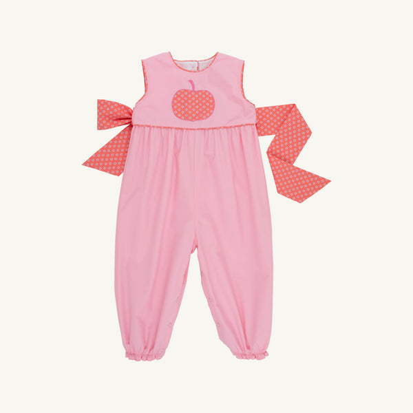 Sandpearl Pink & Mill Street Manor Mini Floral with Pumpkin Sleeveless Rebecca Romper