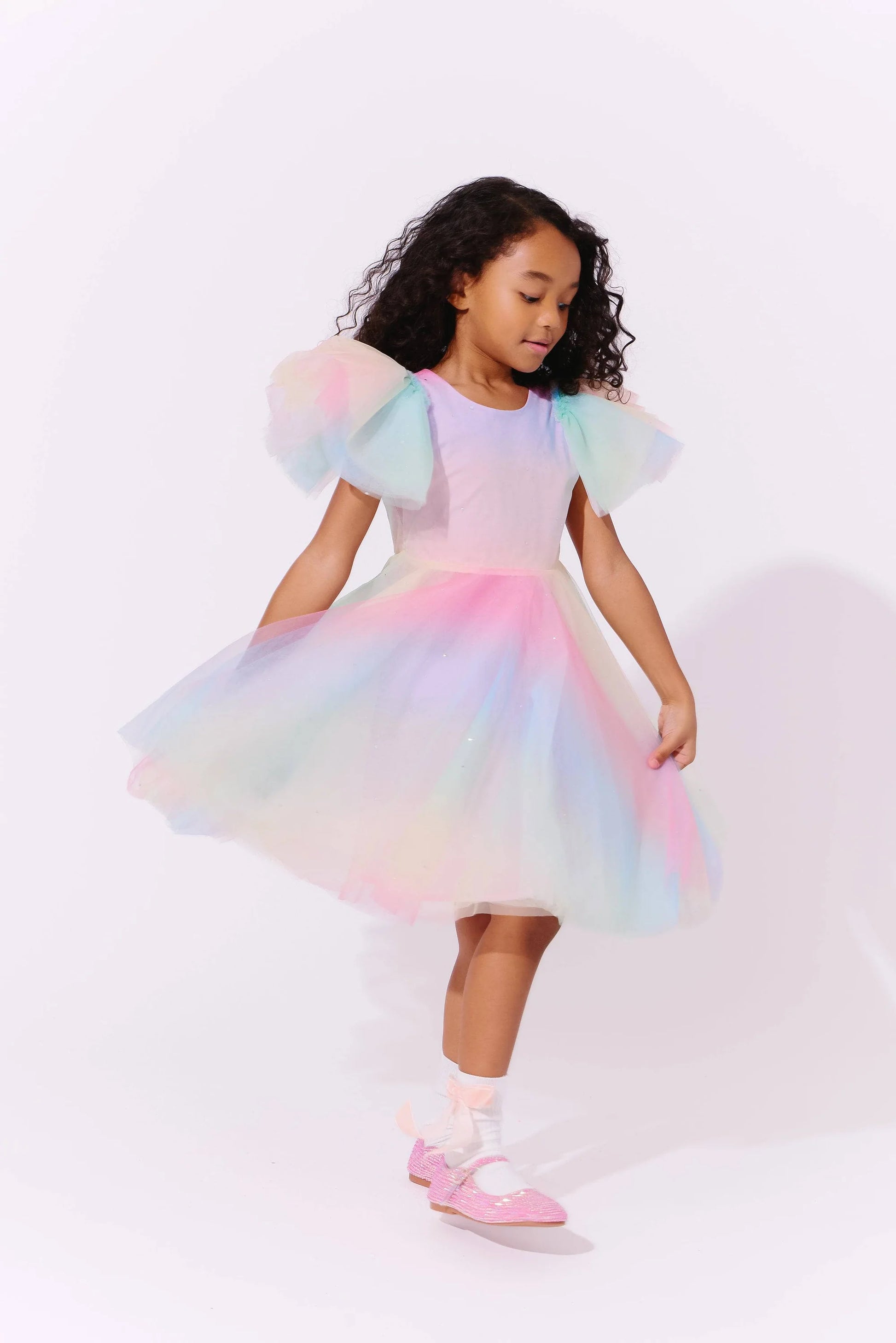 Sparkle ombre tulle dress by Lola and The Boys featuring shimmering fabric and layered tulle for a stylish, elegant look.
