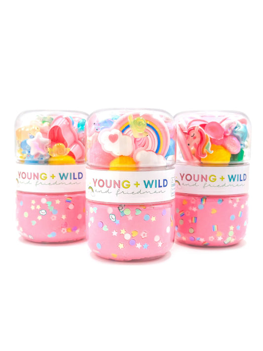 Young Wild and Friedman Spring Rainbow Grab & Go Dough Jar with colorful, soft play dough in a convenient jar for kids.