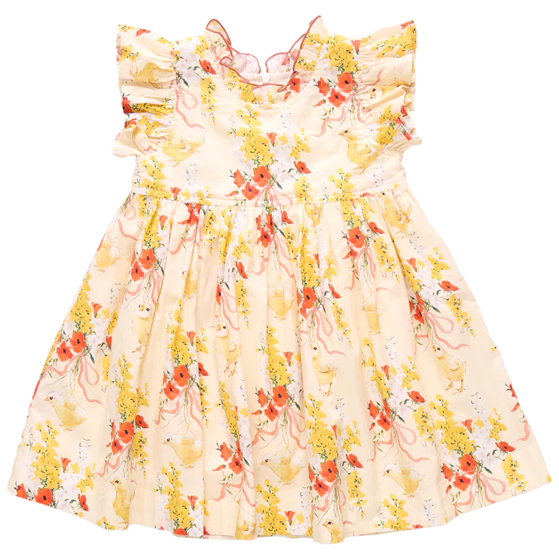 Pink Chicken - Girls Jennifer Dress - Yellow Chicks