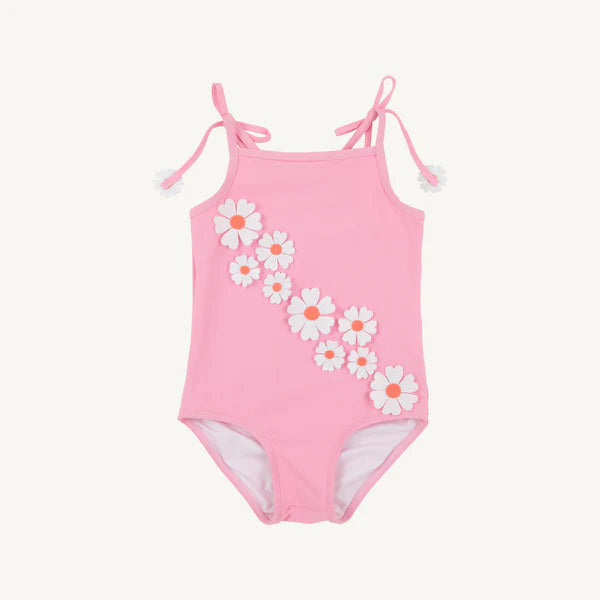 Hamptons Hot Pink Seashore Sherbert floral St Lucia swimsuit by The Beaufort Bonnet Company, showcasing vibrant colors and floral pattern.