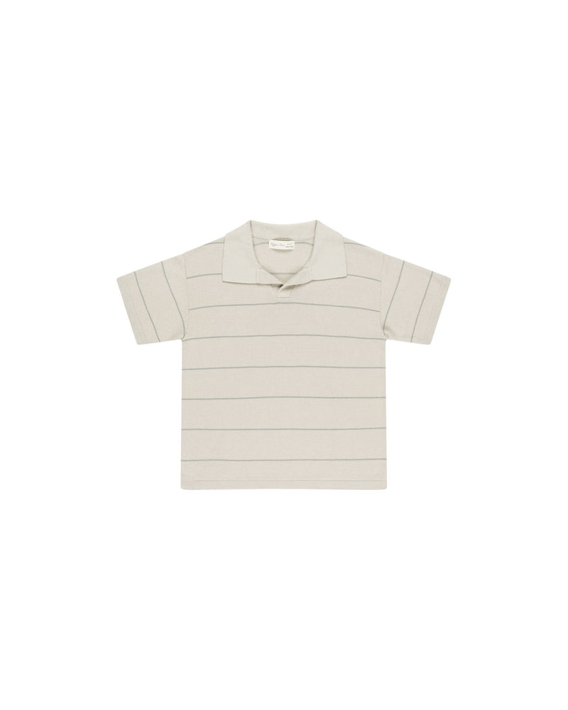 Rylee & Cru - Eucalyptus Stripe Chandler Knit Polo