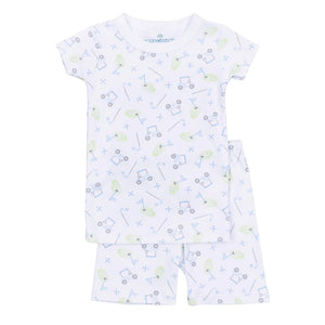 Magnolia Baby - Tiny Tee Time Light Blue Short Pajamas