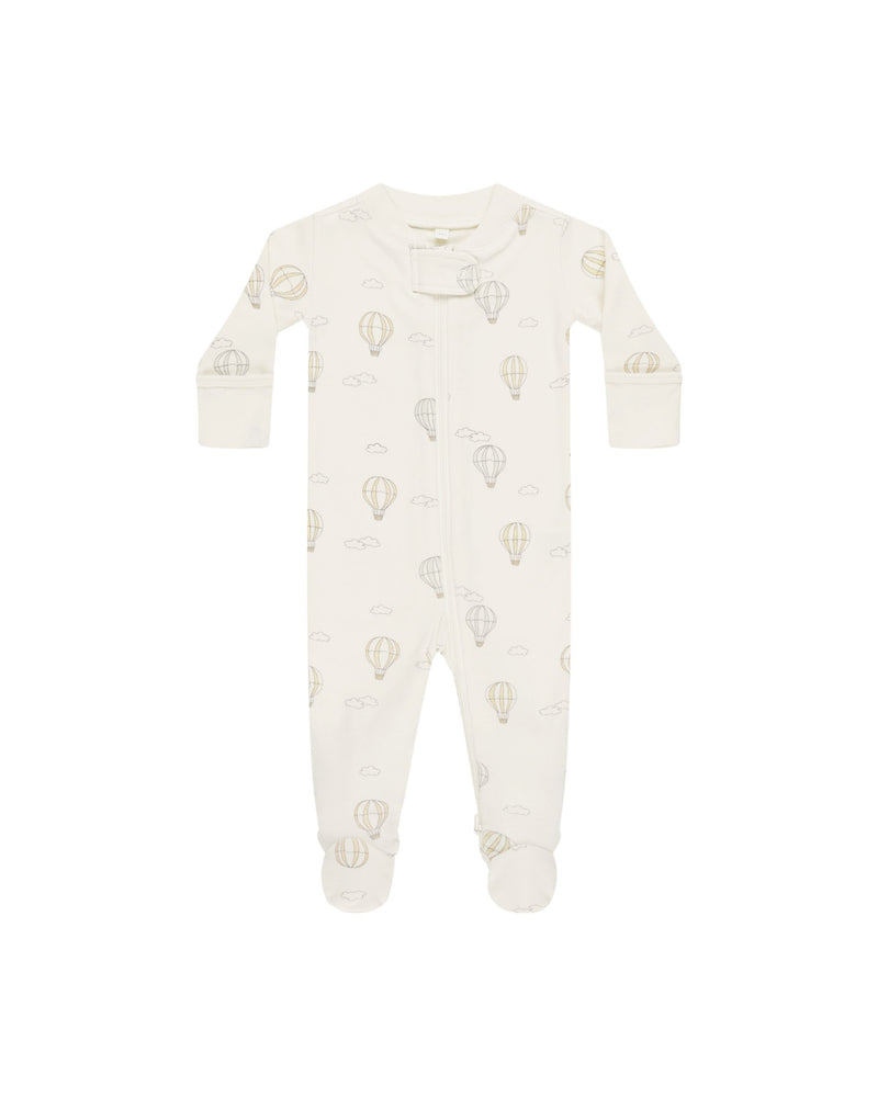 Quincy Mae - Hot Air Balloons Zip Long Sleeve Sleeper Footie