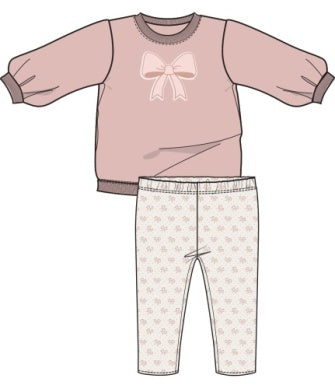 Angel Dear - Bow Sweatshirt & Legging Set