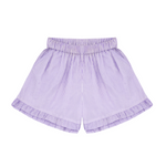 minnow - girls lavender stripe ruffle shorts