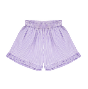 minnow - girls lavender stripe ruffle shorts