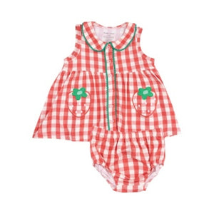 Angel Dear - Strawberry Gingham Button Front Dress