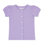 minnow - girls lavender breeze puff sleeve shirt