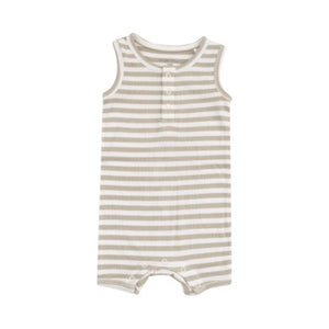 Angel Dear - Stripe Sage Sleeveless Romper