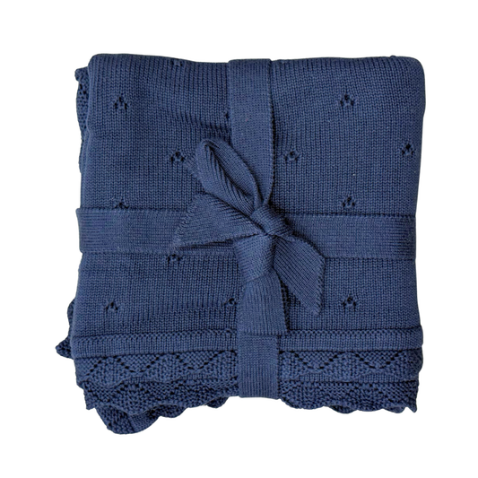 Navy Knit Blanket