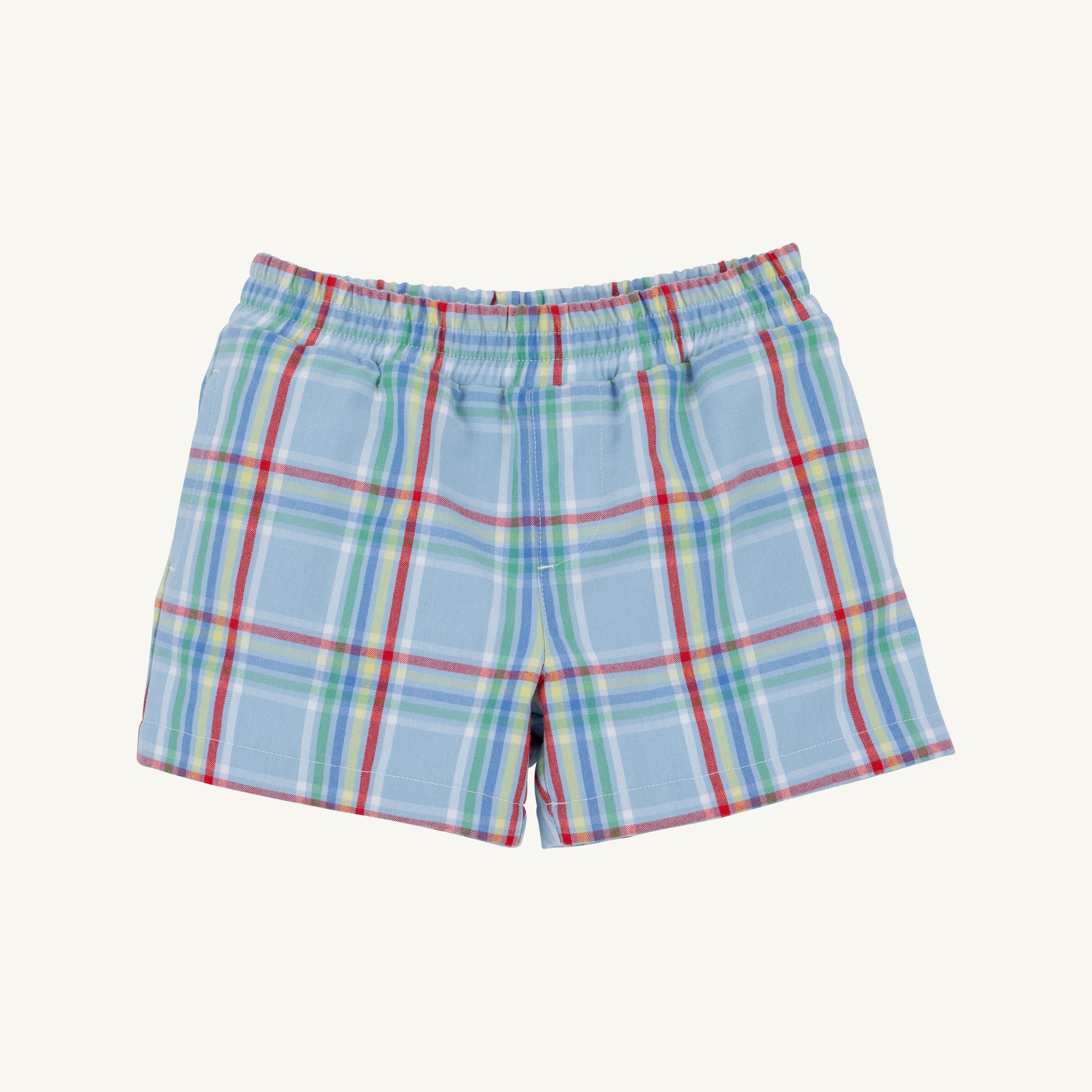 Kensington Court plaid and Worth Ave white Sheffield shorts for children by The Beaufort Bonnet Company, stylish and comfortable.
