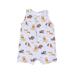 Angel Dear - Best Friend Blue Dogs Sleeveless Romper