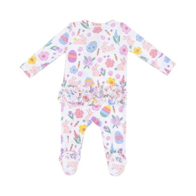 
            
                Load image into Gallery viewer, Angel Dear - Pink Easter Bunnies Ruffle Zip Footie
            
        