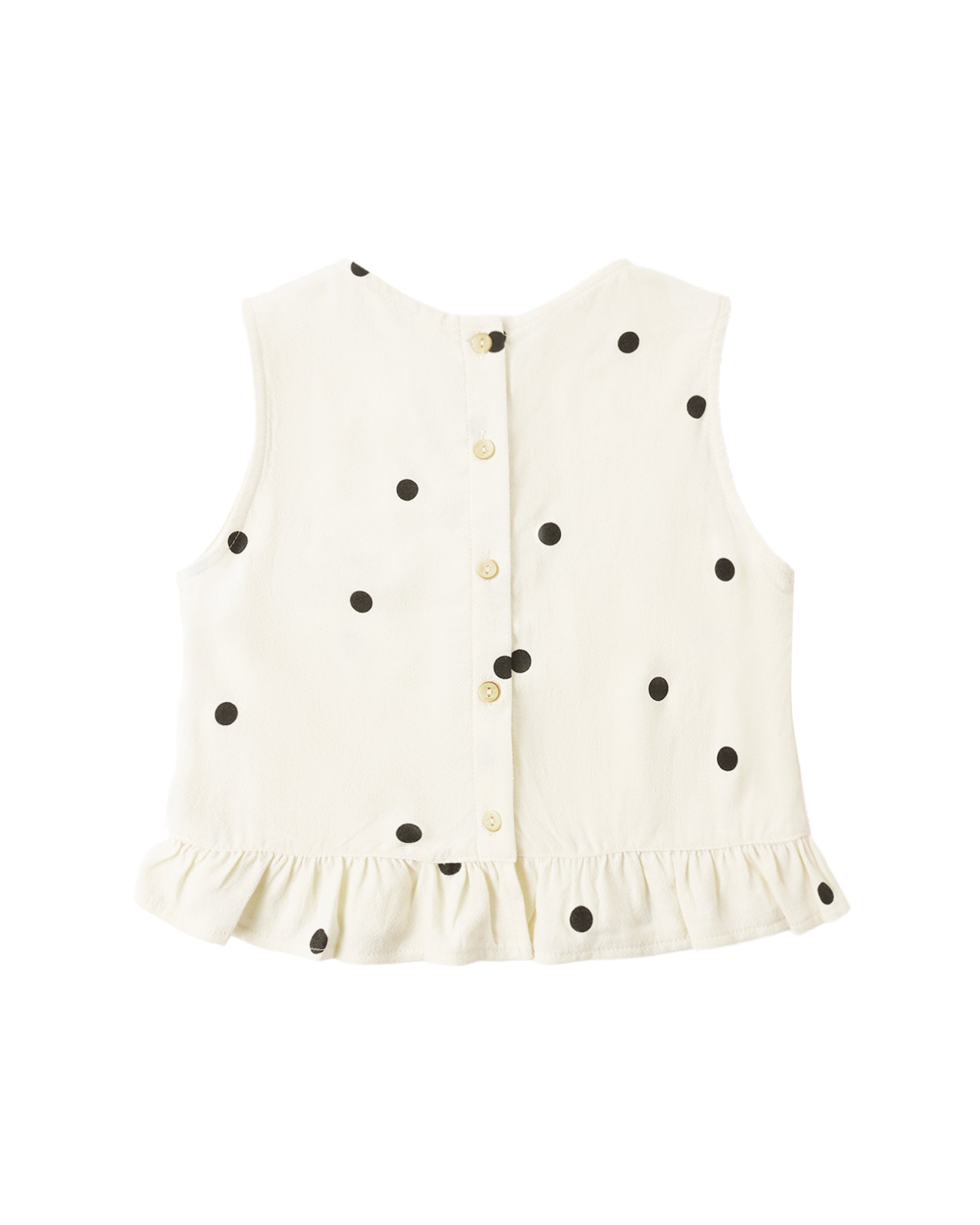 Rylee & Cru Polka Dot Oceanside Top for girls, featuring navy and white polka dot design and soft fabric.