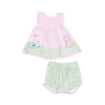 Angel Dear - Golf Applique Ruffle Top & Bloomer Set