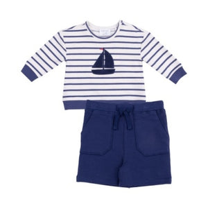 Angel Dear - Sailboat Stripe French Terry Set