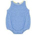 minnow - baby clearwater blue french terry bubble romper