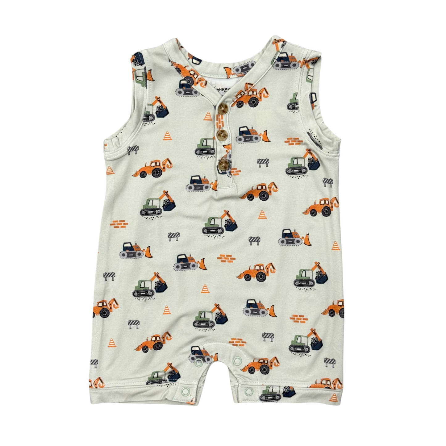 Construction Boys Sleeveless Romper