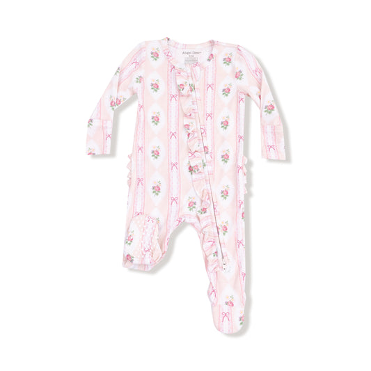 Ogee Lace Floral Zip Footie