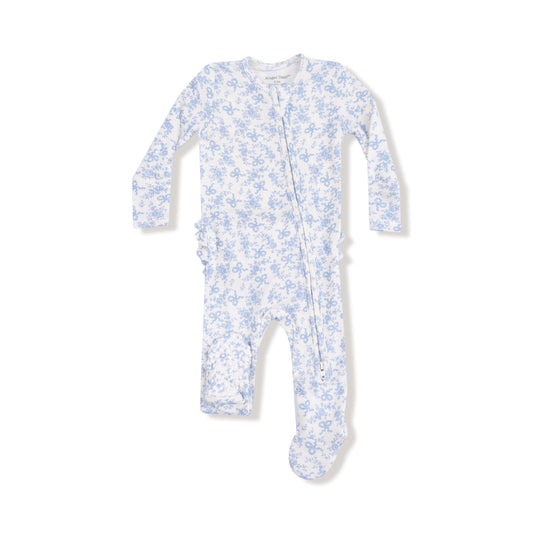 Romi Floral Ruffle Zip Footie