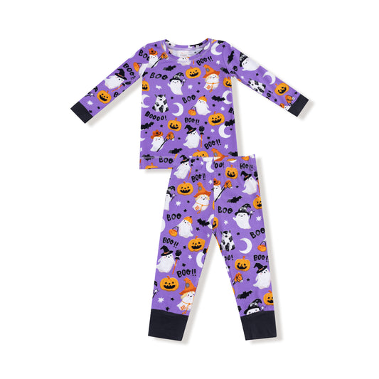 Lavender Costumed Ghosts - Glow In The Dark - L/S Loungewear Set