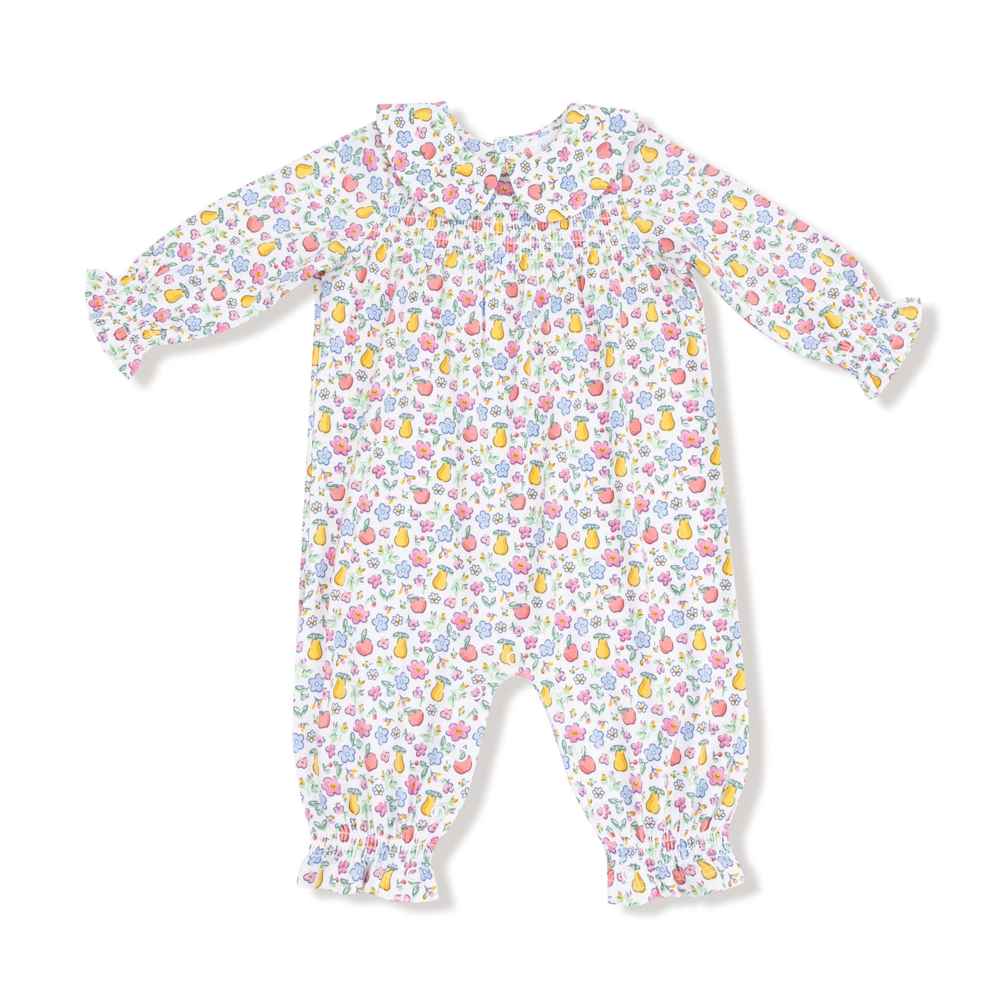 Fall Fruit Floral Smocked Romper