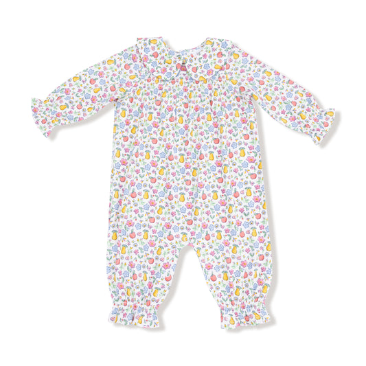 Fall Fruit Floral Smocked Romper