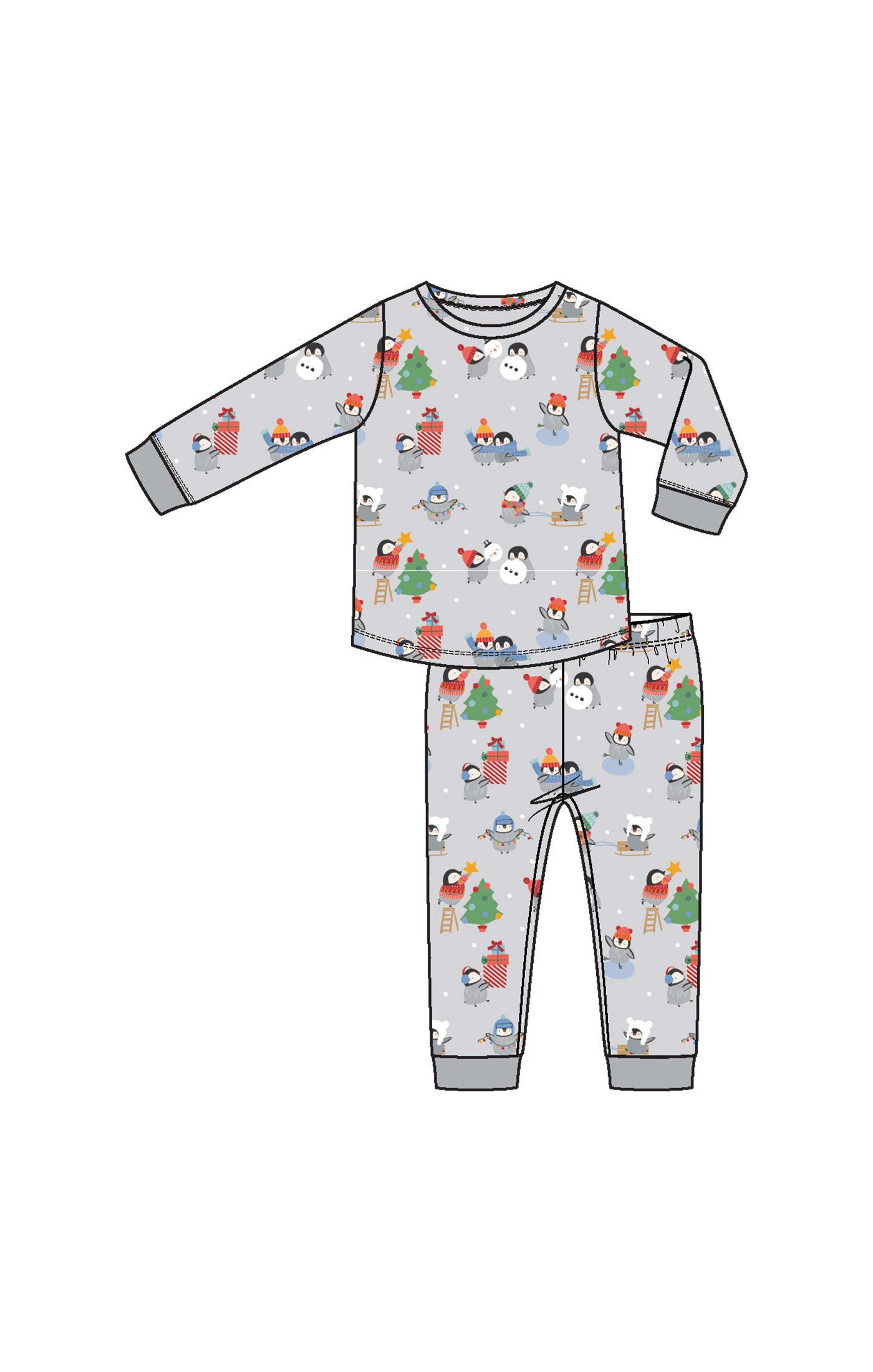 Holiday Penguins L/S Loungewear Set