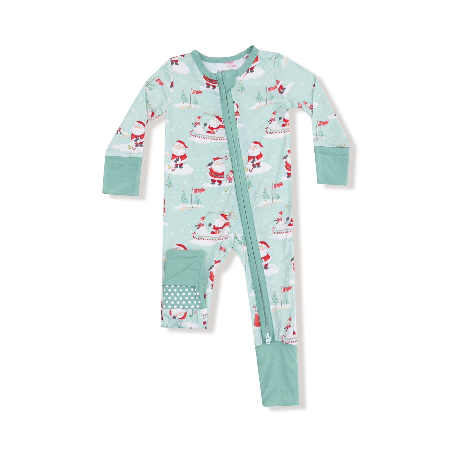 Golfing Santa And Elves Zip Romper